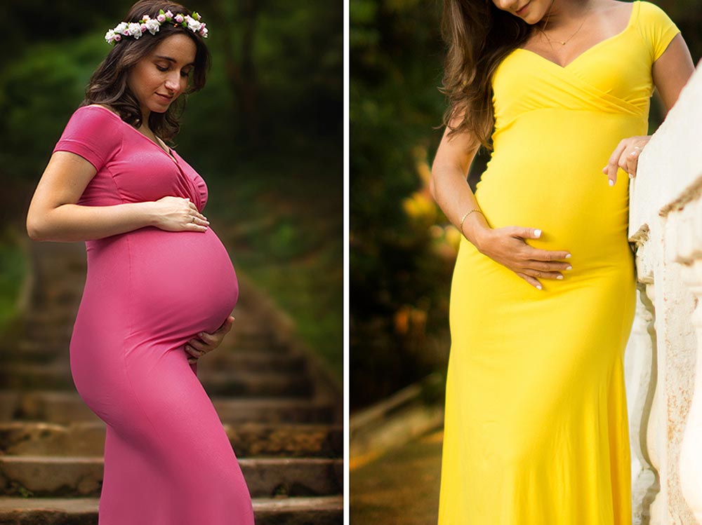 vestido de gravida rosa