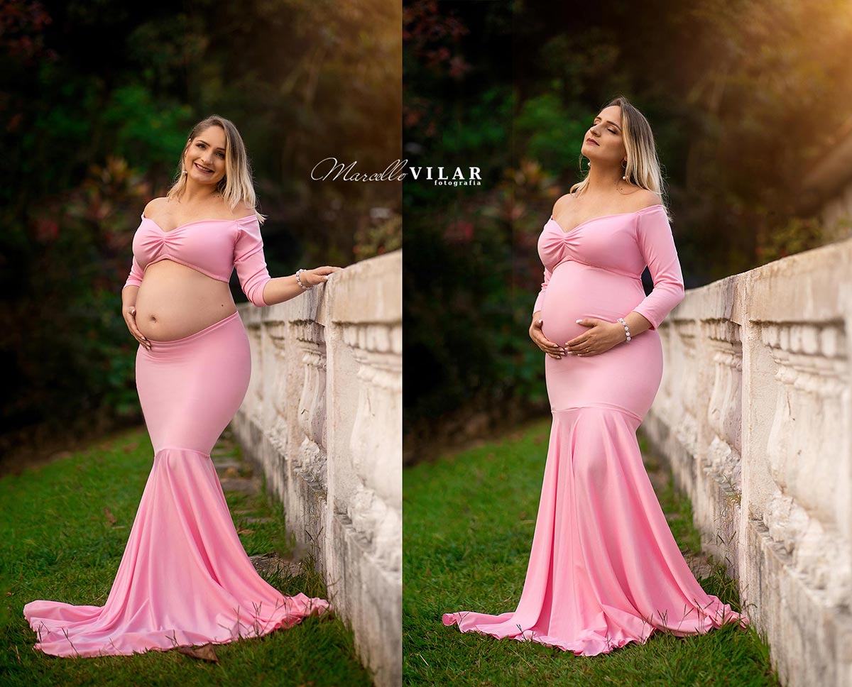 vestido gestante rosa bebe